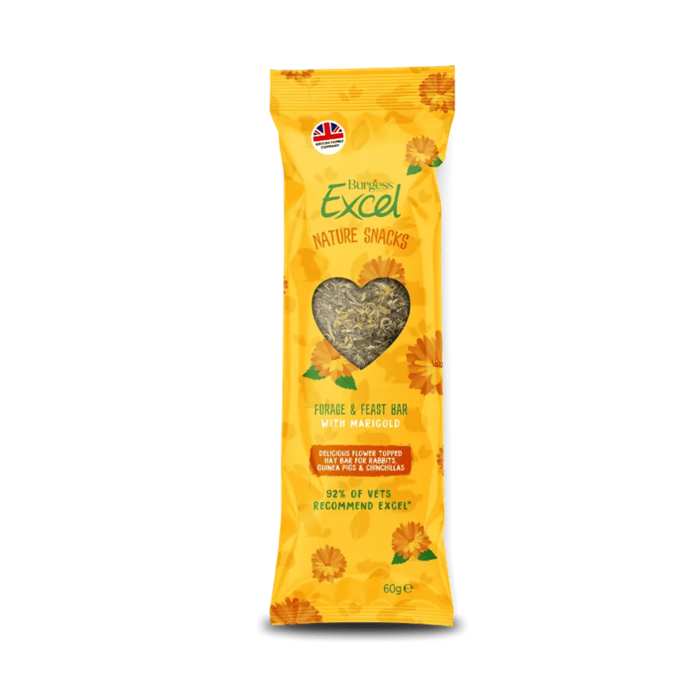 burgess excel forage & feast hay bar with marigold