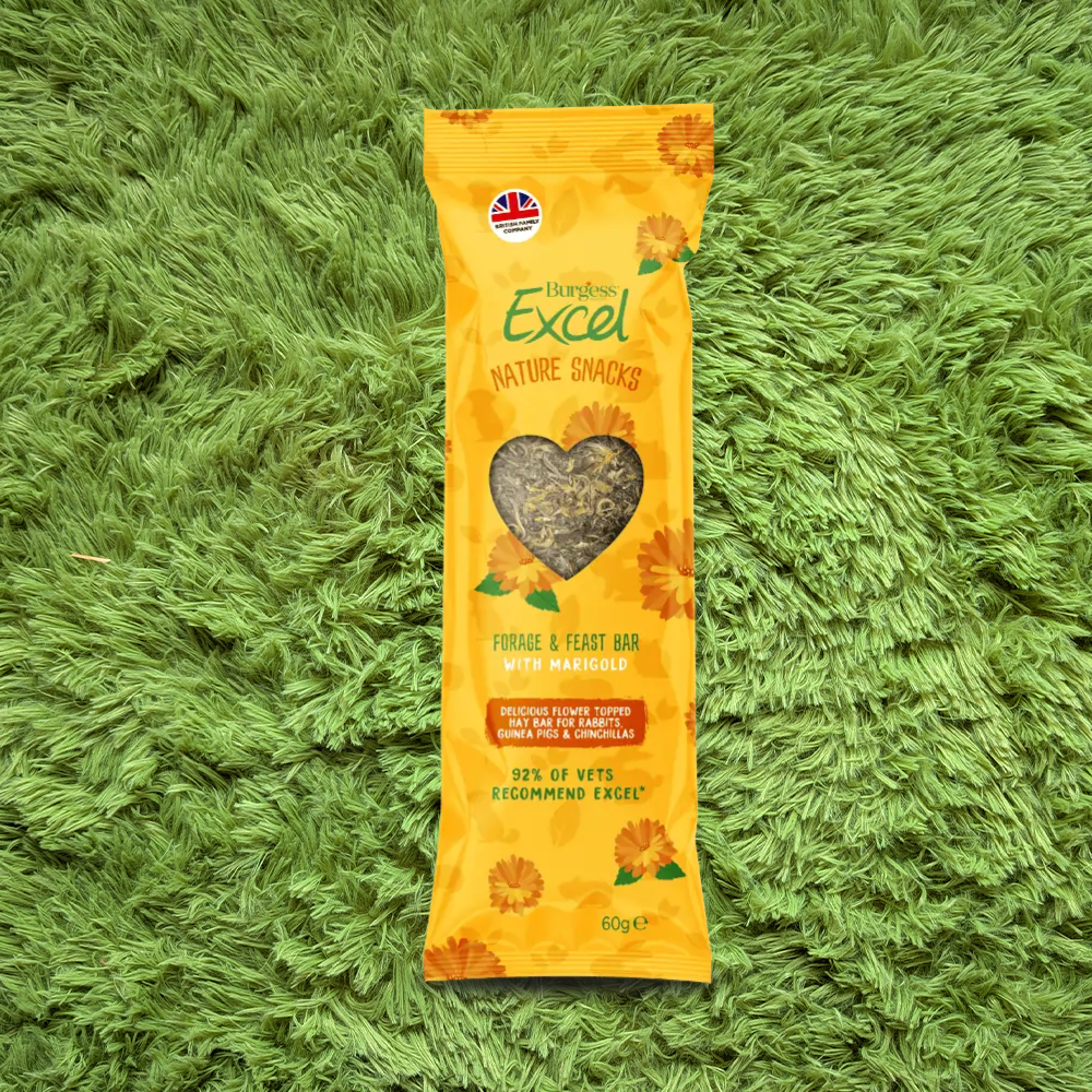 burgess excel forage & feast hay bar with marigold