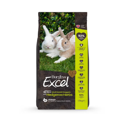 Burgess Excel Natures Blend Adult Rabbit Nuggets with Hedgerow Herbs 1.5kg