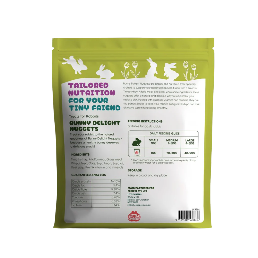 little cheeks bunny delight nuggets - large 500g
