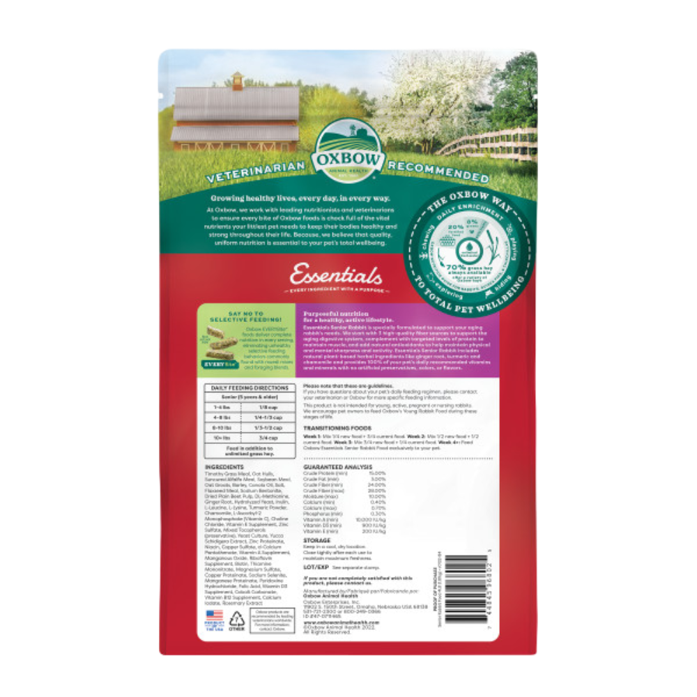 oxbow essentials senior rabbit food