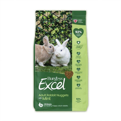Burgess Excel Natures Blend Adult Rabbit Nuggets with Mint 1.5kg