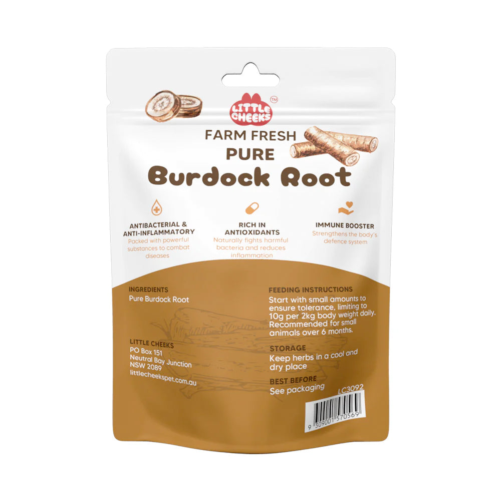 little cheeks farm fresh pure burdock root 100g
