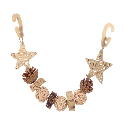 Pinecone Wood Woven Ball Garland