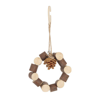 Wooden Pinecone Coronet Wreath Hanging Toy