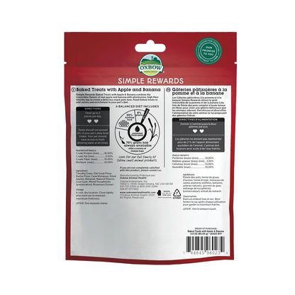 Oxbow Simple Rewards Baked Treats With Apple & Banana