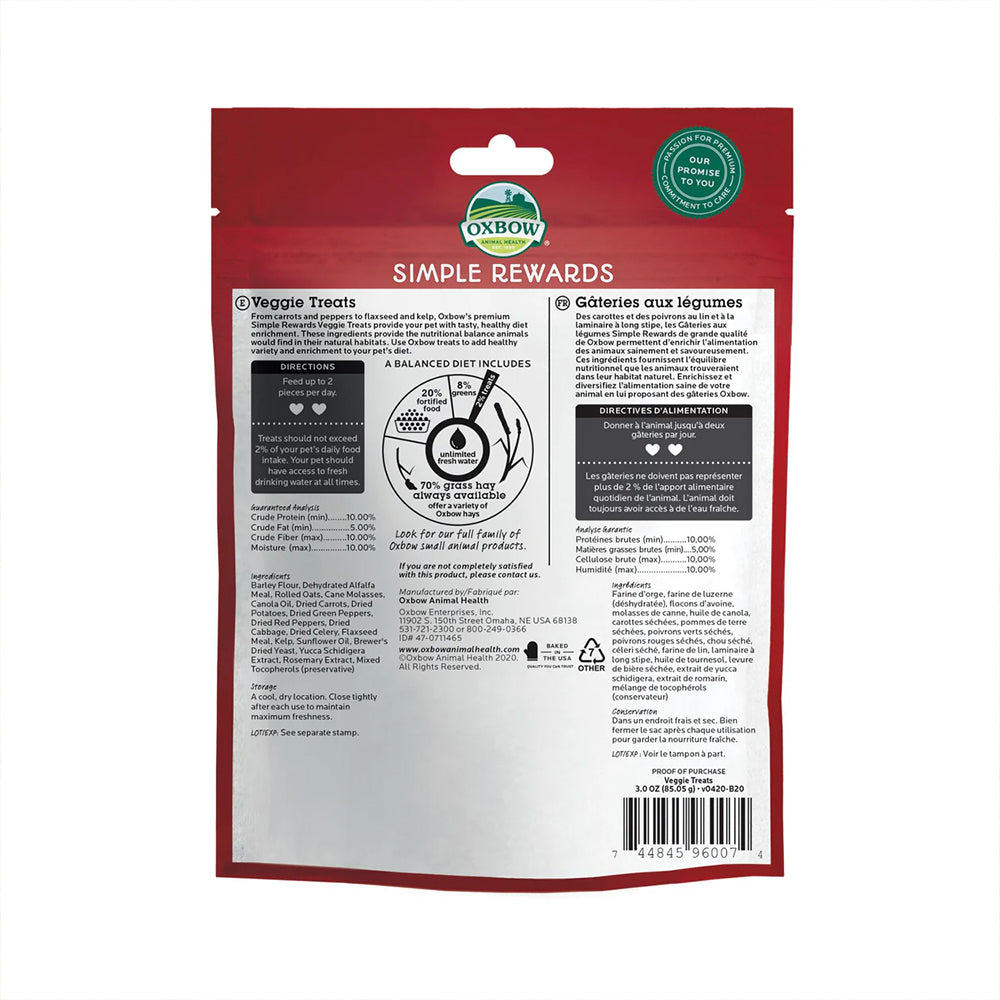 oxbow simple rewards veggie treats